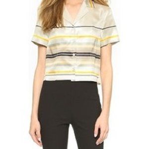 Rag & Bone rock comb cropped league shirt size M